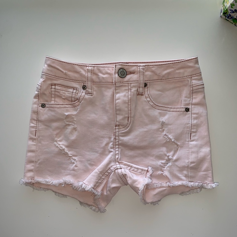 Girls size 7 pink jean shorts